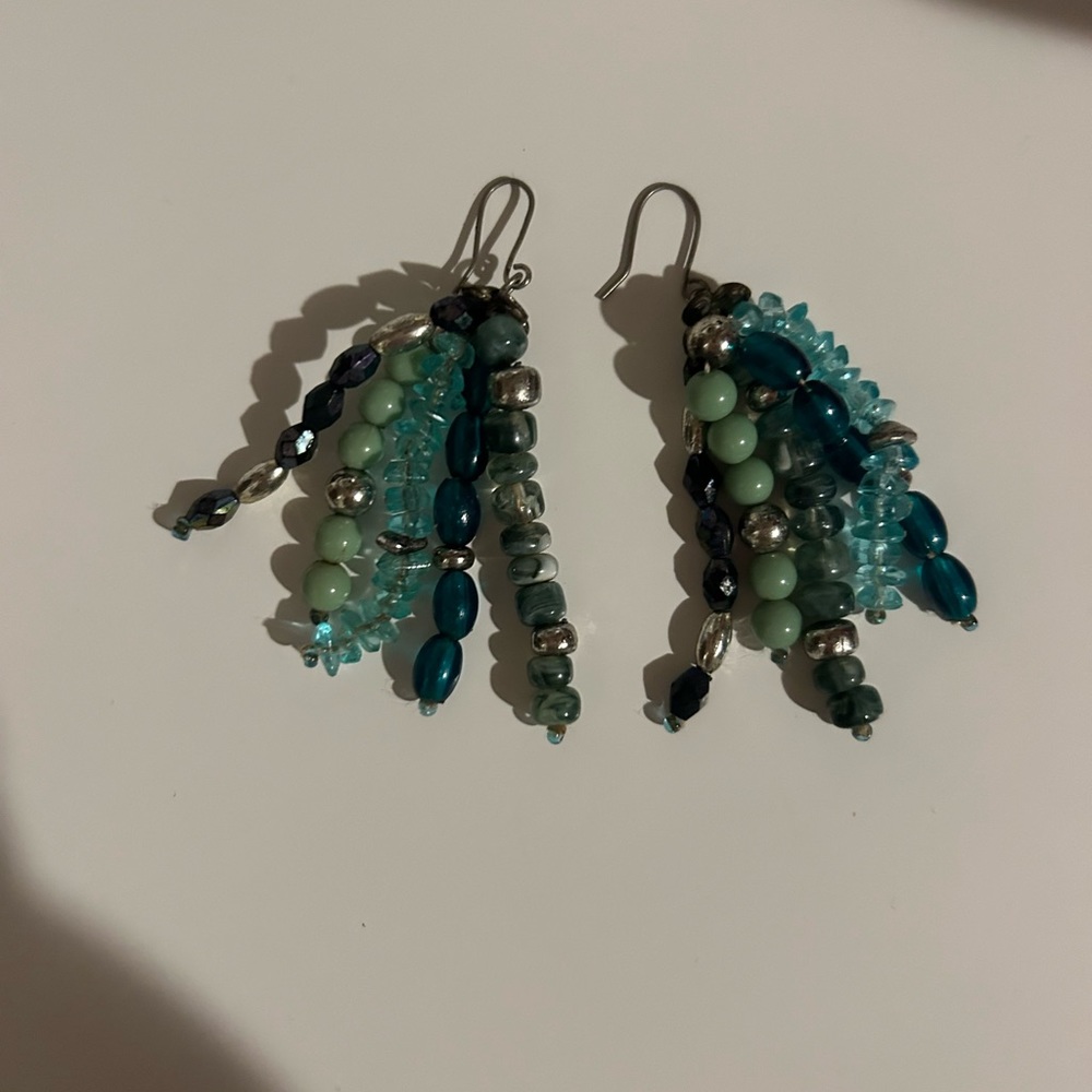 Turquoise colored earrings